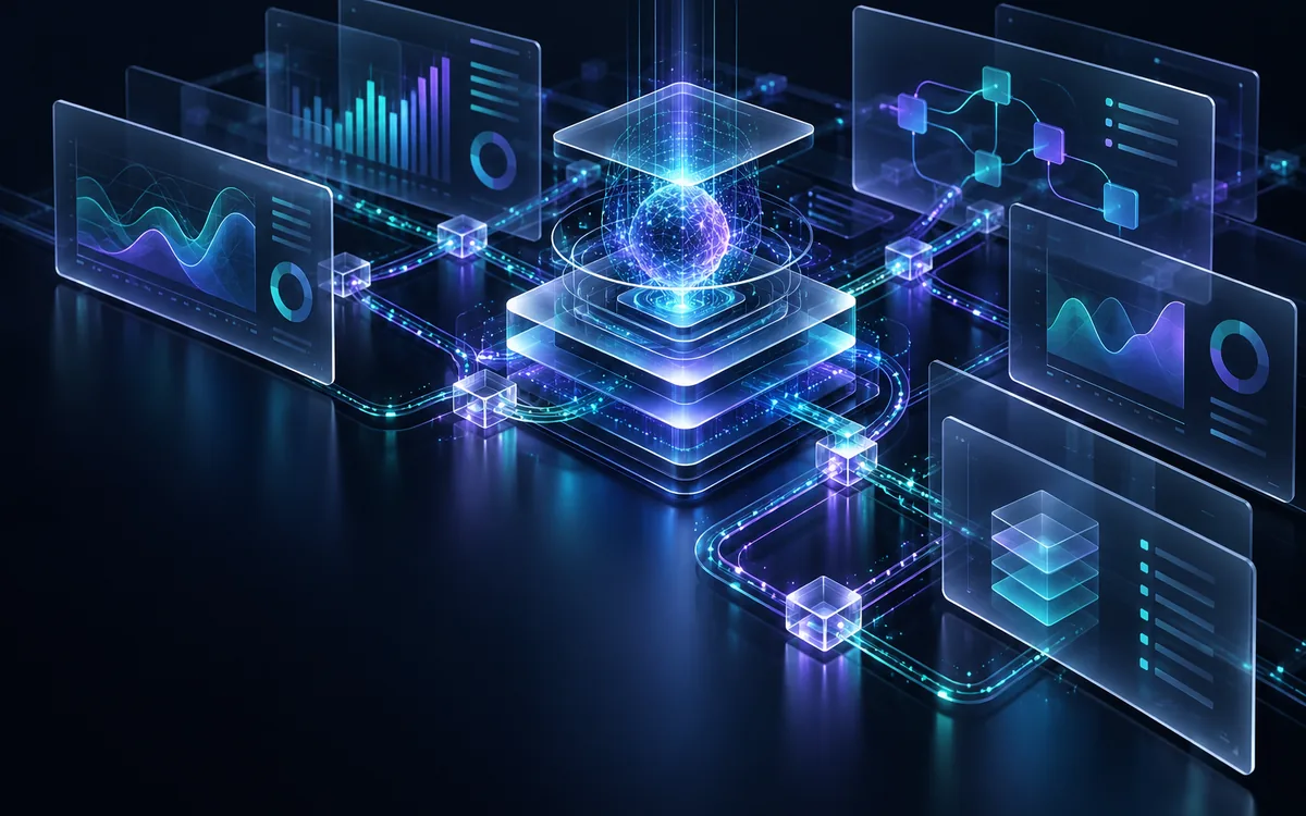 Gestionali aziendali con AI — illustrazione originale